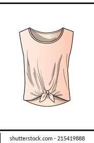 Vest Top With Knot On Hem