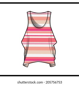 Vest top with stripe pattern