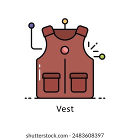 Vest Vector Relleno contorno Diseño ilustración. Símbolo sobre fondo blanco EPS 10 Archivo
