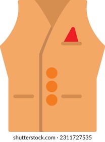 Vest Vector Icon Flat Style