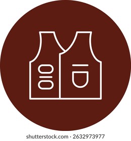 Vest Vector Line Circle Icon Design