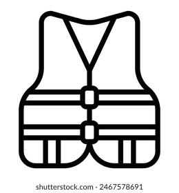 Vest Vector Line Icon Design