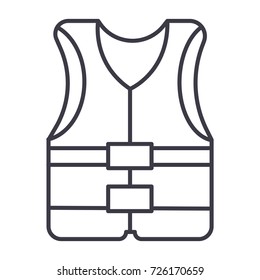 vest vector line icon, sign, illustration on background, editable strokes