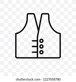 Vest vector linear icon isolated on transparent background, Vest transparency concept can be used for web and mobile