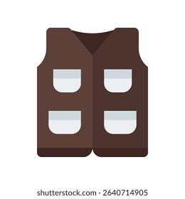 Vest Vector for Outdoor Layering and Adventure Clothing. Lightweight jacket illustration, travel and hiking outfit concept