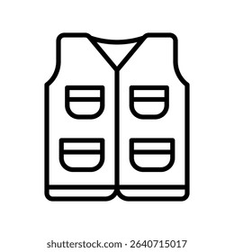 Vest Vector for Outdoor Layering and Adventure Clothing. Lightweight jacket illustration, travel and hiking outfit concept