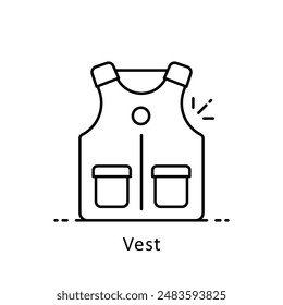 Weste Vektorgrafik Umriss Design Illustration. Symbol auf weißem Hintergrund EPS 10 Datei