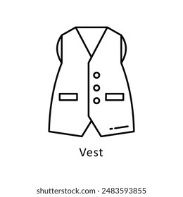 Vest vector outline Design illustration. Symbol on White background EPS 10 File