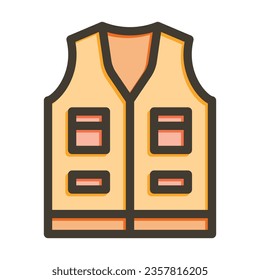 Vest Vector Thick Line Filled Colors Icon For Personal And Commercial Use.
