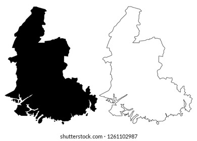 Vest-Agder (Administrative divisions of Norway, Kingdom of Norway) map vector illustration, scribble sketch Vest-Agder fylke map