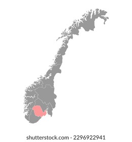 Vestfold og Telemark county map, administrative region of Norway. Vector illustration.