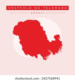 Vestfold og Telemark county map, administrative region of Norway. Vector illustration.