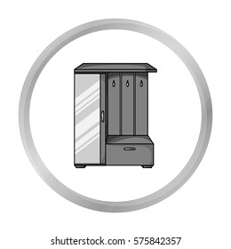 Vestibule wardrobe icon in monochrome style isolated on white background. Furniture and home interior symbol stock vector illustration.