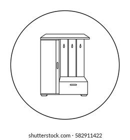 Vestibule wardrobe icon in outline style isolated on white background. Furniture and home interior symbol stock vector illustration.