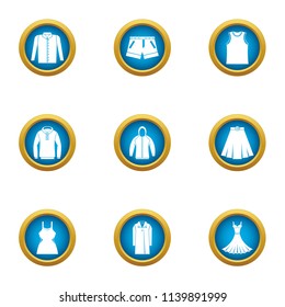 Vestment icons set. Flat set of 9 vestment vector icons for web isolated on white background