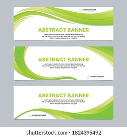Vestor abstract wave banner design template. Modern and minimalist banner design for advertising, education, corporate business, header, footer, background, backdrop, landing page.