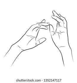 Vestor illustration of hands in simple outline style