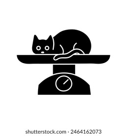 Vet animal weight scale black hand drawn icon