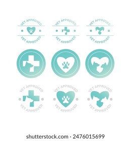 Vet Approved Icon Set Vector Design.