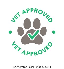 Vet approved round vector icon badge logo