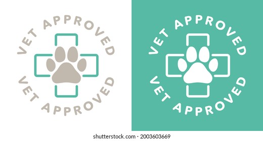 Vet Approved Round Vector Icon Badge Logo