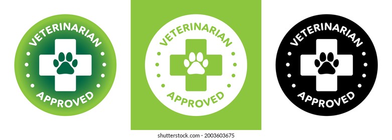 Vet approved round vector icon badge logo