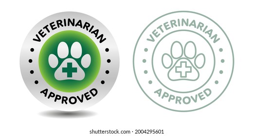 Vet Approved Round Vector Icon Badge Logo