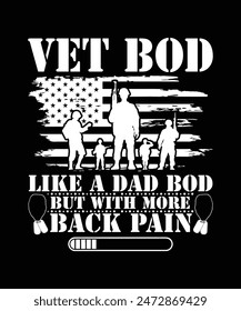 VET BOD LIKE ADAD BOD BUT WITH MORE BACK PAIN TSHIRT DESIGN