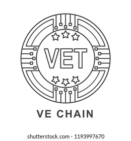 vet chain coin vet Cryptocurrency  icon outline