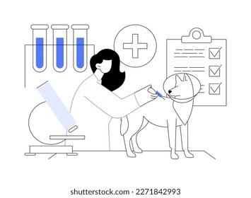 Vet clinic abstract concept vector illustration. Vet hospital, surgery, vaccination services, animal clinic, pets medical care, veterinary service, diagnostic equipment abstract metaphor.