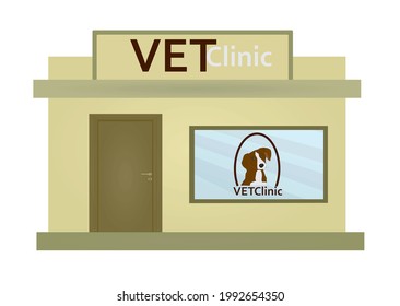 Vet Clinic, Animal Hospital Building. Vector