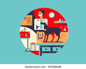 Vet clinic flat illustration