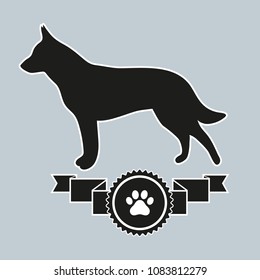 Vet clinic logo design template. Dog pet logo on white background