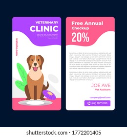 Vet Clinic with Poster and Flyer Vector Illustration. Vet Clinic Poster Concept Isolated Premium Vector. Suitable for Web Landing Page, Banner, Flyer, Sticker, Poster