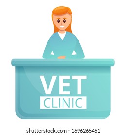 Vet clinic reception icon. Cartoon of vet clinic reception vector icon for web design isolated on white background