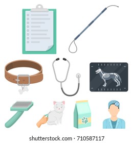 Vet clinic. Treatment of sick animals. Hospital for animals.Vet clinic icon in set collection on cartoon style vector symbol stock illustration.