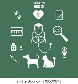 Vet clinic. Veterinary banner. Vector illustrator