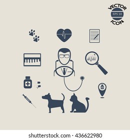 Vet clinic. Veterinary banner. Vector illustrator