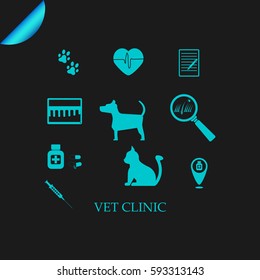Vet clinic. Veterinary banner. Vector illustrator