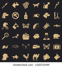 Vet doctor icons set. Simple style of 36 vet doctor vector icons for web for any design