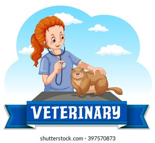 Vet healing wildlife animal illustration