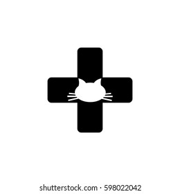 Vet icon, pet veterinary, flat design template, vector 