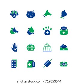 Vet icon set. Collection of veterinary line icons. High quality logos of medical on white background. Pack of symbols for design website, mobile app, printed material, etc.