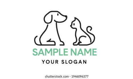 Vet Icon. Vector Black and White isolated vet icon with a dog and a cat