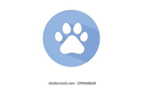 Vet Icon. Vector isolated illustration of an animal print on a rounded icon