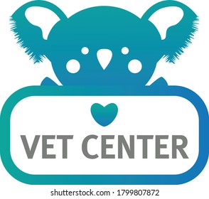 logotipo de vet con koala. Vector.