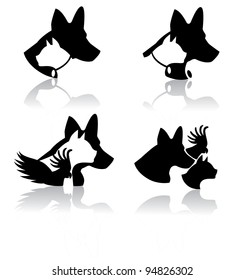 Vet Pet Icons Symbols Set EPS 8 vector, grouped for easy editing. No open shapes or paths.