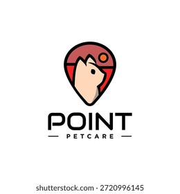 Plantilla de diseño de logotipo de veterinaria y pin