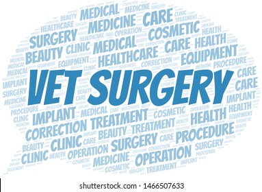 Vet Surgery word cloud vector made with text only