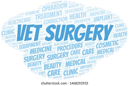 Vet Surgery word cloud vector made with text only